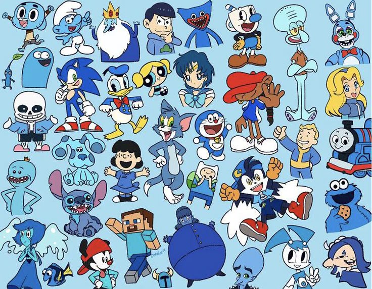 blue characters
