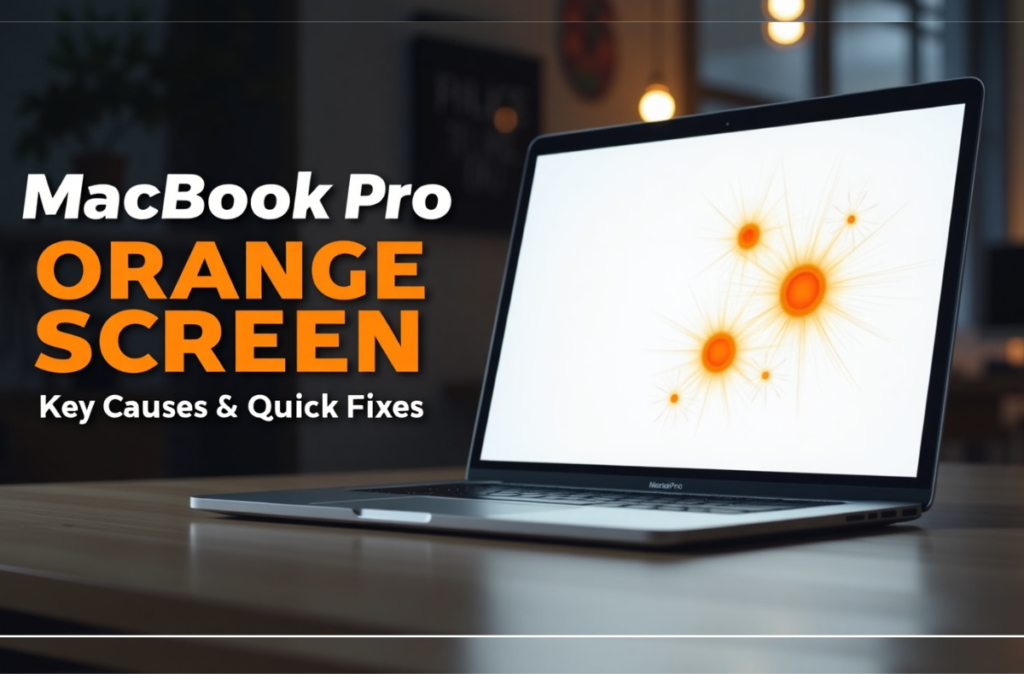 orange discoloration on macbook pro screen